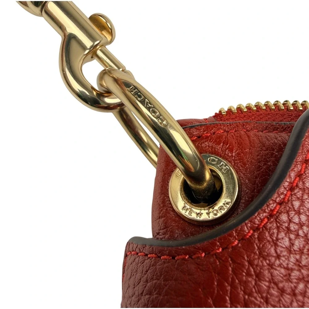 Coach Red Pebbled Leather‎ Satchel Crossbody Purse A2331-1317 Vintage Style